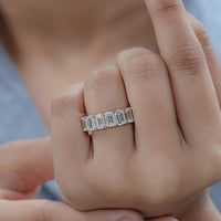 Emerald Cut Lab Diamond Full Eternity Band