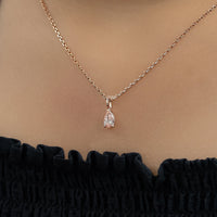 Pear Cut Pink Diamond Solitaire Pendant Necklace