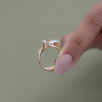 Pear Diamond Bypass Shank Solitaire Bridal Ring Set