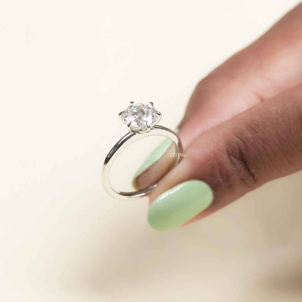 Portuguese Round Cut Solitaire Engagement Ring