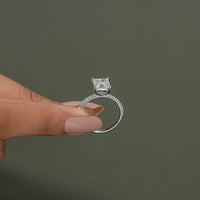 Princess Cut Solitaire With Accent Engagement Ring