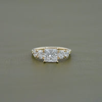 5 Stone Princess Cut Lab Grown Diamond Engagement Ring