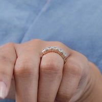 Five Stone Princess Lab Diamond Wedding Band