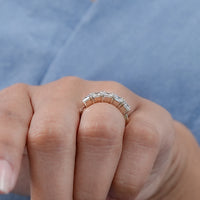 Five Stone Princess Lab Diamond Wedding Band