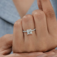Princess Cut Solitaire With Accent Engagement Ring