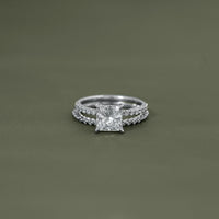 Princess Cut Lab Diamond Bridal Ring Set