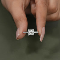 Princess Cut Solitaire With Accent Engagement Ring