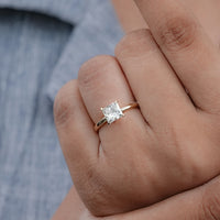 Princess Lab Diamond Solitaire Engagement Ring