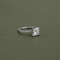 Princess Cut Solitaire With Accent Engagement Ring