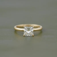 Princess Lab Diamond Solitaire Engagement Ring