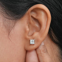 Lab Diamond Princess Stud Earrings