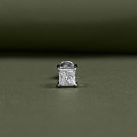 Princess Cut Lab Grown Diamond Stud Earring