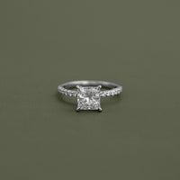 Princess Cut Solitaire With Accent Engagement Ring
