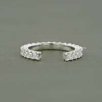 Princess Cut Lab Diamond Open Cuff Wedding Band