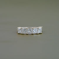 Five Stone Princess Lab Diamond Wedding Band