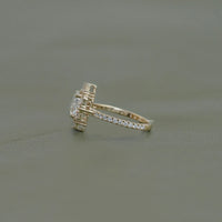 Cushion Diamond Cluster Set Halo Engagement Ring