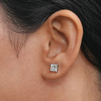 Lab Diamond Princess Stud Earrings