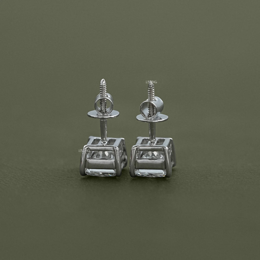 Lab Diamond Princess Stud Earrings