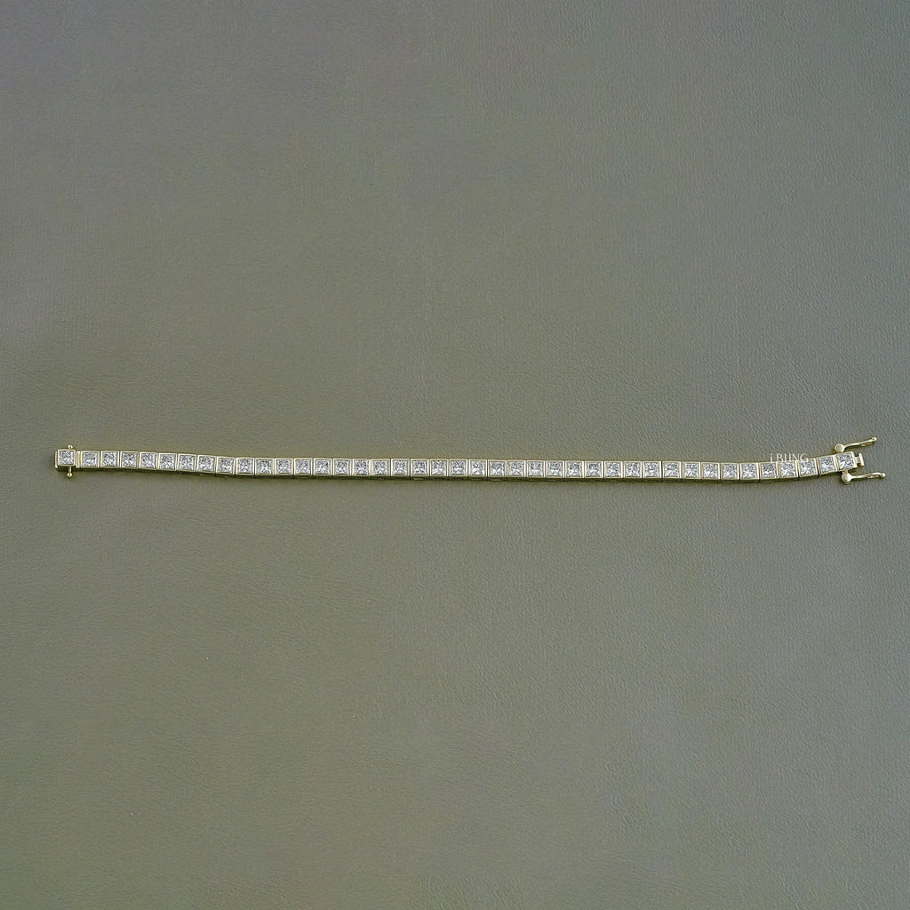 Princess Lab Diamond Bezel Set Tennis Bracelet