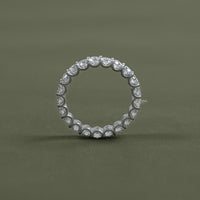 Round Diamond Prong Set Wedding Band