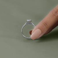 Old Mine Cushion Lab Diamond Solitaire Milgrain Bezel Ring