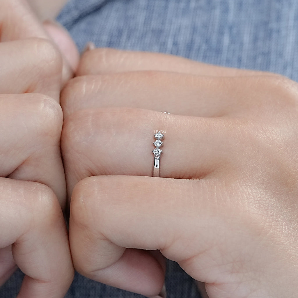 Round Diamond Open Cuff Wedding Ring