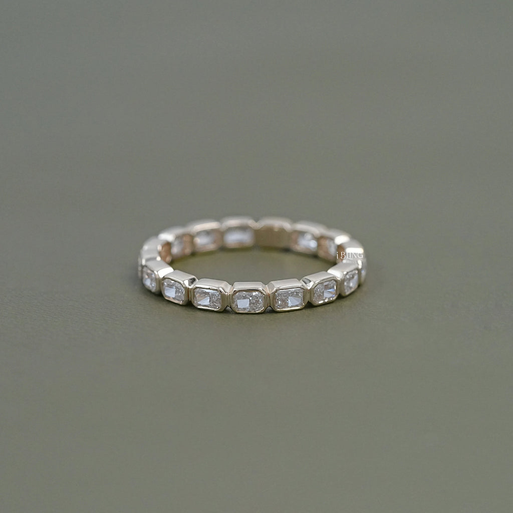 Radiant Cut Lab Grown Diamond Full Eternity Wedding Band