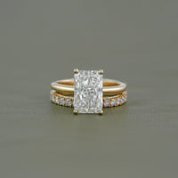 Radiant Cut lab diamond Bridal Ring-Set