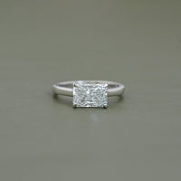 East West Radiant Diamond Solitaire Engagement Ring