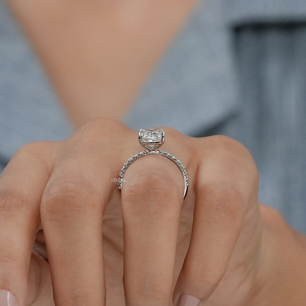 Square Radiant Lab Diamond Engagement Ring