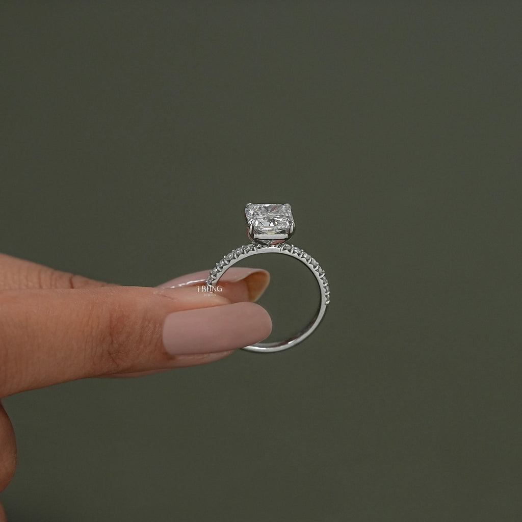 Square Radiant Lab Diamond Engagement Ring