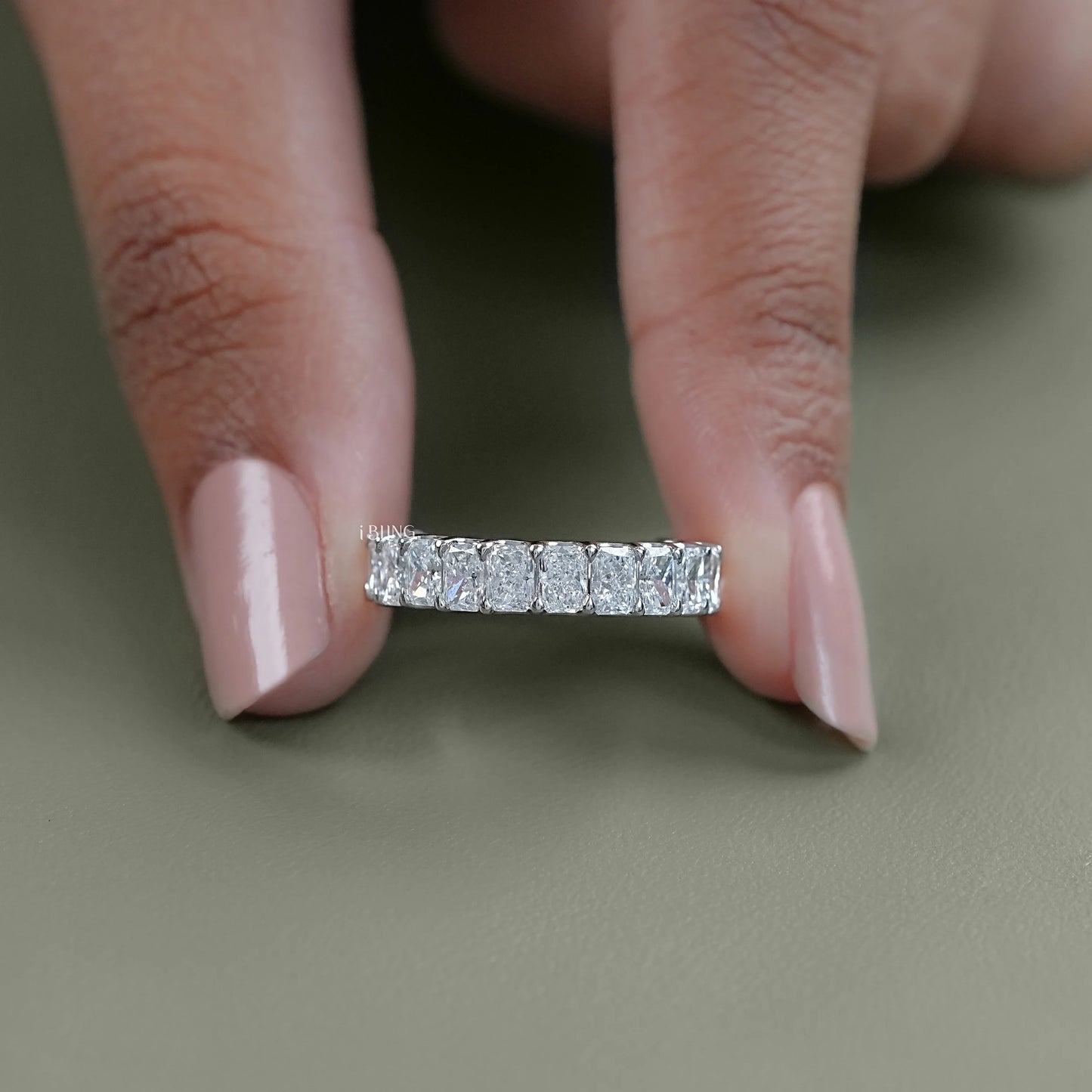 Premium special occasion gifts featuring a full eternity radiant cut diamond band.