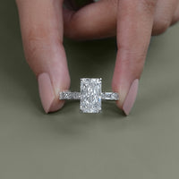 Radiant Lab Diamond Hidden Halo Solitaire Accent Ring