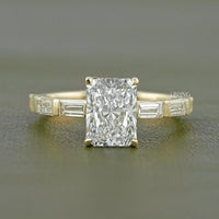 Radiant And Baguette Lab Diamond Solitaire Accent Ring