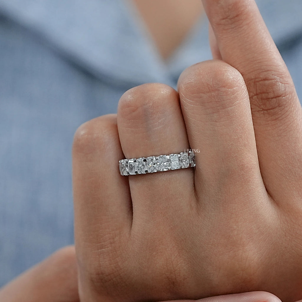 Radiant Diamond Half Eternity Wedding Band