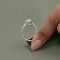 Radiant Cut Lab Diamond Halo Engagement Ring