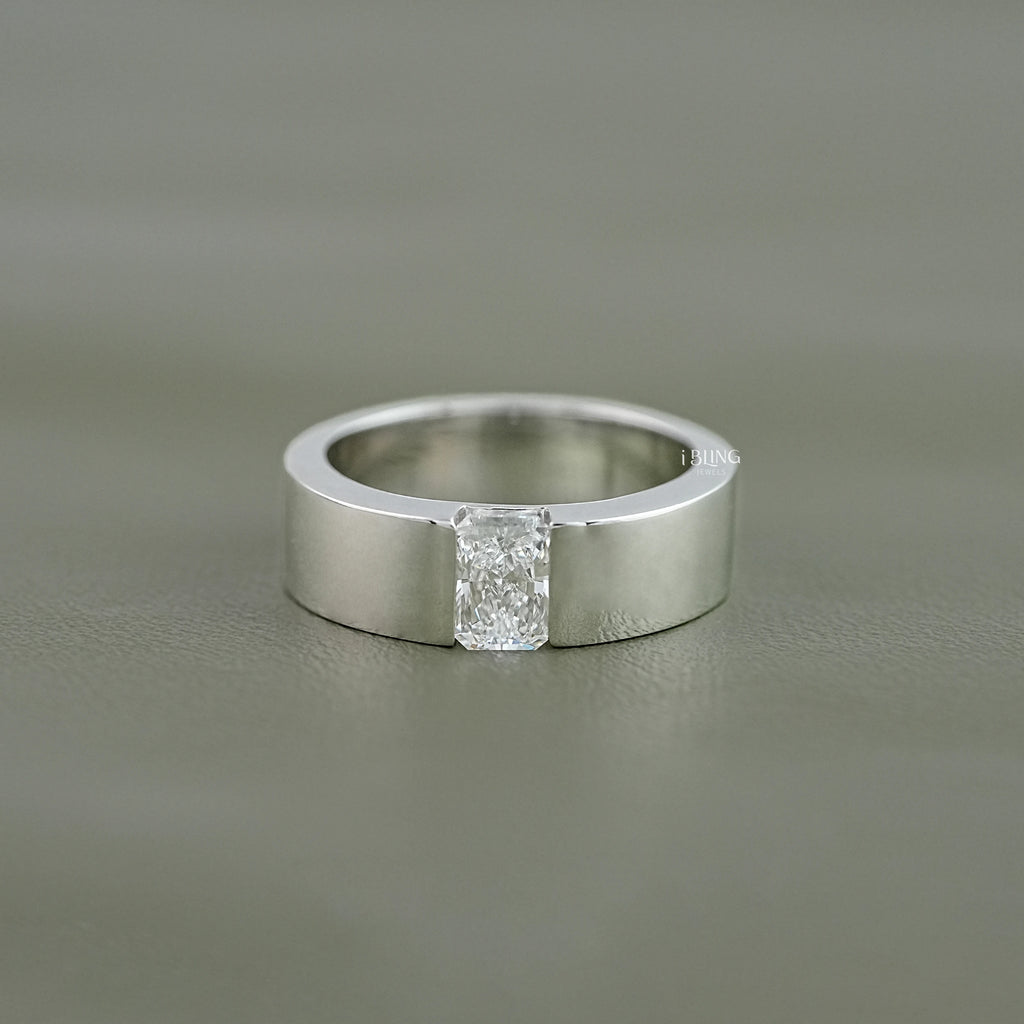 Radiant Cut Lab Grown Diamond Men's Band