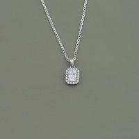 Radiant Cut Lab Dimaond Halo Pendant