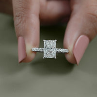 Radiant Lab Grown Diamond Solitaire Accent Ring