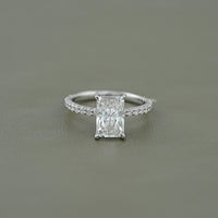 Radiant Lab Grown Diamond Solitaire Accent Ring