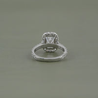 Radiant Diamond Solitaire Accent Halo Ring