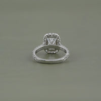 Radiant Diamond Solitaire Accent Halo Ring