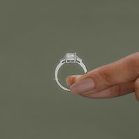 Radiant Cut Lab Diamond Three Stone Ring