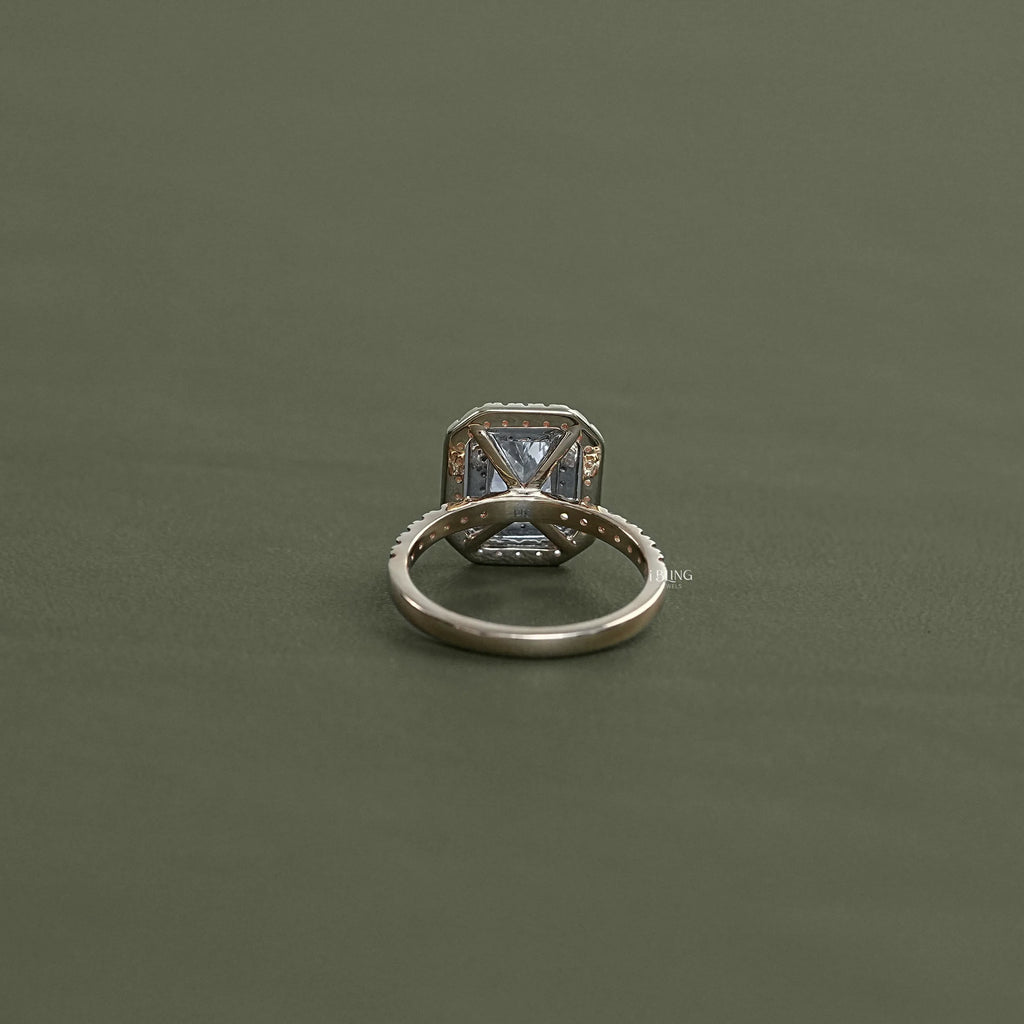 Radiant Cut Lab Diamond Double Halo Ring