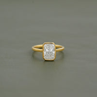 Radiant Cut Diamond Bezel Set Engagement Ring