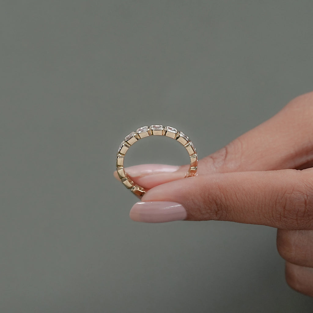 Radiant Cut Lab Grown Diamond Full Eternity Wedding Band
