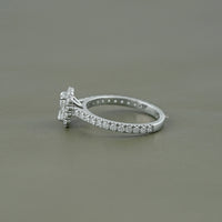 Radiant Cut Lab Diamond Halo Accent Ring