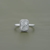 Radiant Cut Lab Diamond Halo Engagement Ring