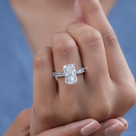 Radiant Lab Diamond Hidden Halo Solitaire Accent Ring