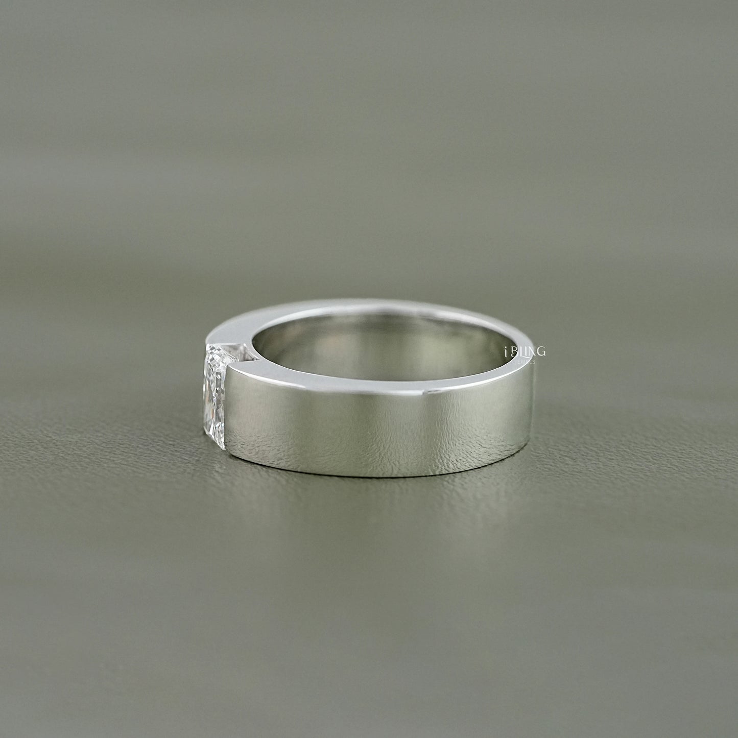 Radiant Cut Lab Grown Diamond Men's Band